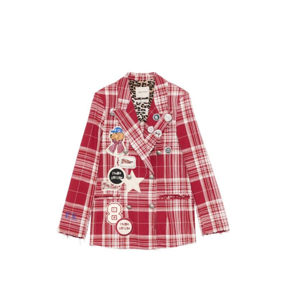 Front Street Women's Checked Double-Breasted Jacket